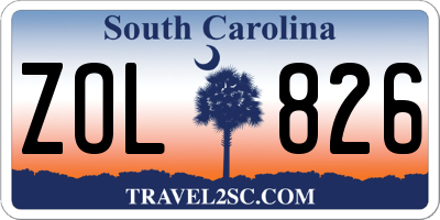 SC license plate ZOL826