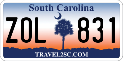 SC license plate ZOL831