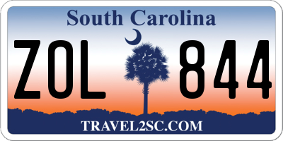 SC license plate ZOL844