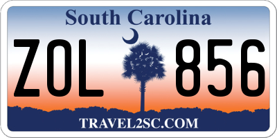 SC license plate ZOL856