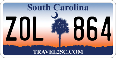 SC license plate ZOL864