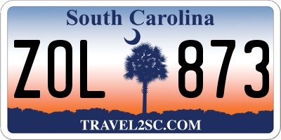SC license plate ZOL873