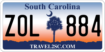 SC license plate ZOL884