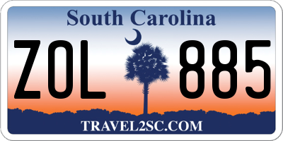 SC license plate ZOL885