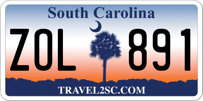 SC license plate ZOL891