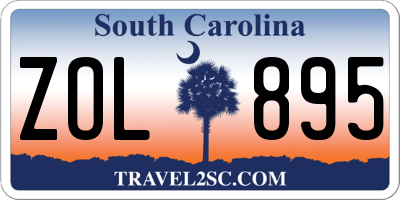 SC license plate ZOL895