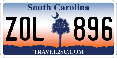 SC license plate ZOL896