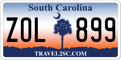SC license plate ZOL899