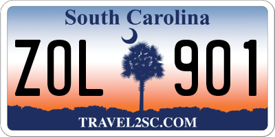 SC license plate ZOL901