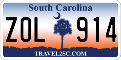 SC license plate ZOL914