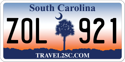 SC license plate ZOL921