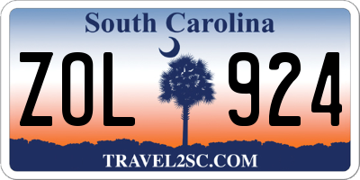 SC license plate ZOL924