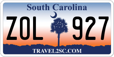 SC license plate ZOL927