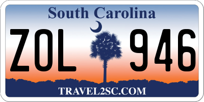 SC license plate ZOL946