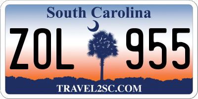 SC license plate ZOL955