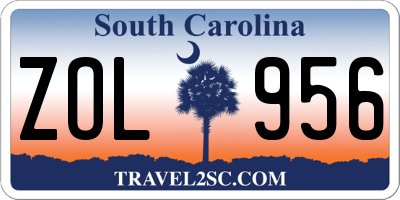 SC license plate ZOL956