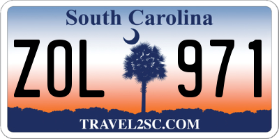 SC license plate ZOL971