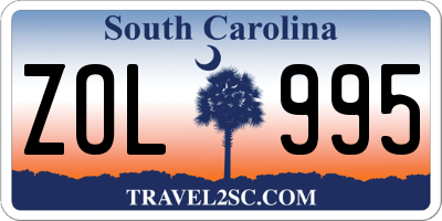 SC license plate ZOL995
