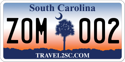 SC license plate ZOM002