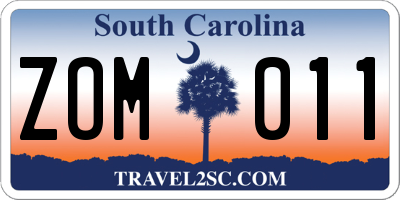 SC license plate ZOM011