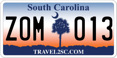 SC license plate ZOM013