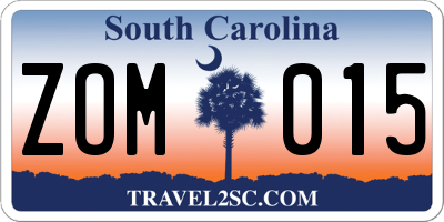 SC license plate ZOM015