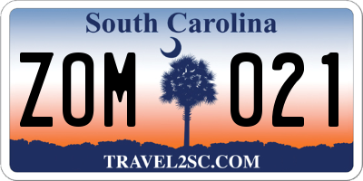 SC license plate ZOM021