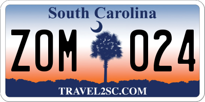 SC license plate ZOM024