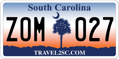 SC license plate ZOM027