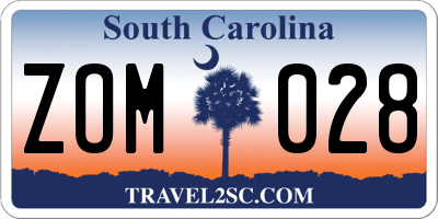 SC license plate ZOM028