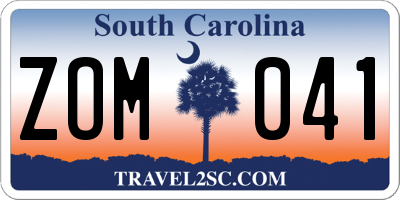 SC license plate ZOM041