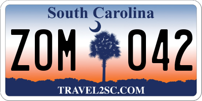 SC license plate ZOM042