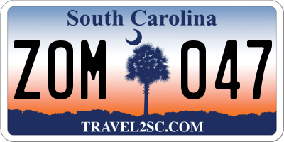 SC license plate ZOM047