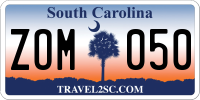 SC license plate ZOM050