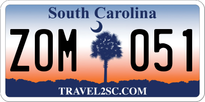 SC license plate ZOM051