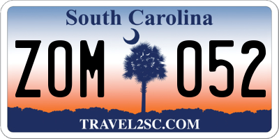 SC license plate ZOM052