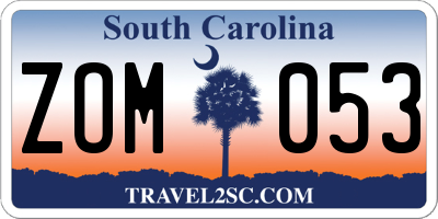 SC license plate ZOM053