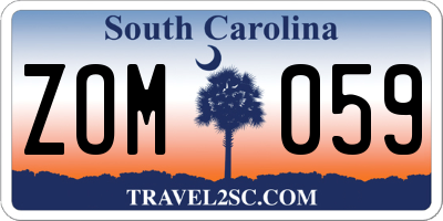 SC license plate ZOM059