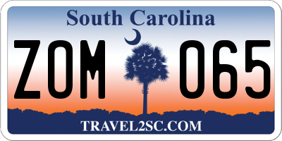 SC license plate ZOM065