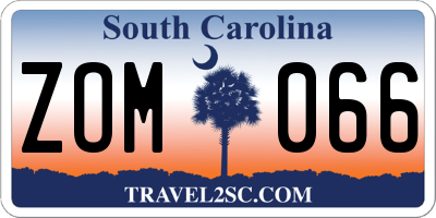 SC license plate ZOM066