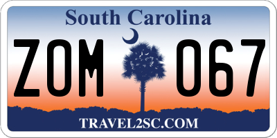 SC license plate ZOM067