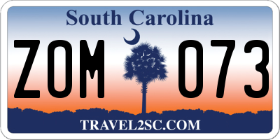 SC license plate ZOM073