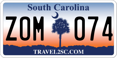SC license plate ZOM074