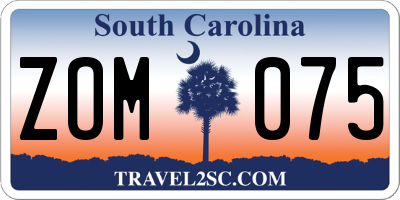 SC license plate ZOM075