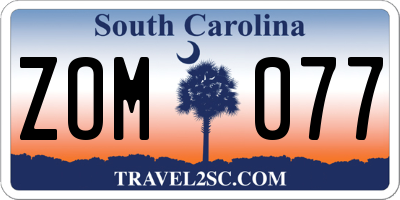 SC license plate ZOM077