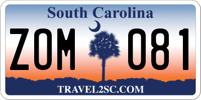 SC license plate ZOM081