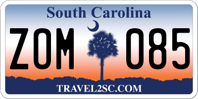 SC license plate ZOM085