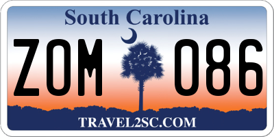 SC license plate ZOM086