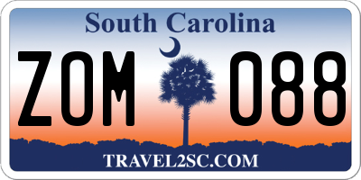 SC license plate ZOM088