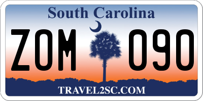 SC license plate ZOM090